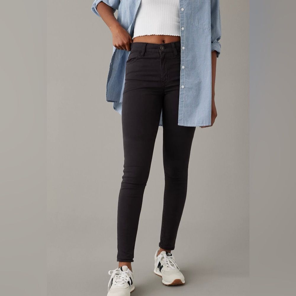 American Eagle "The Perfect Jean" High Rise Skinny Black Jeans | Women's 0 R